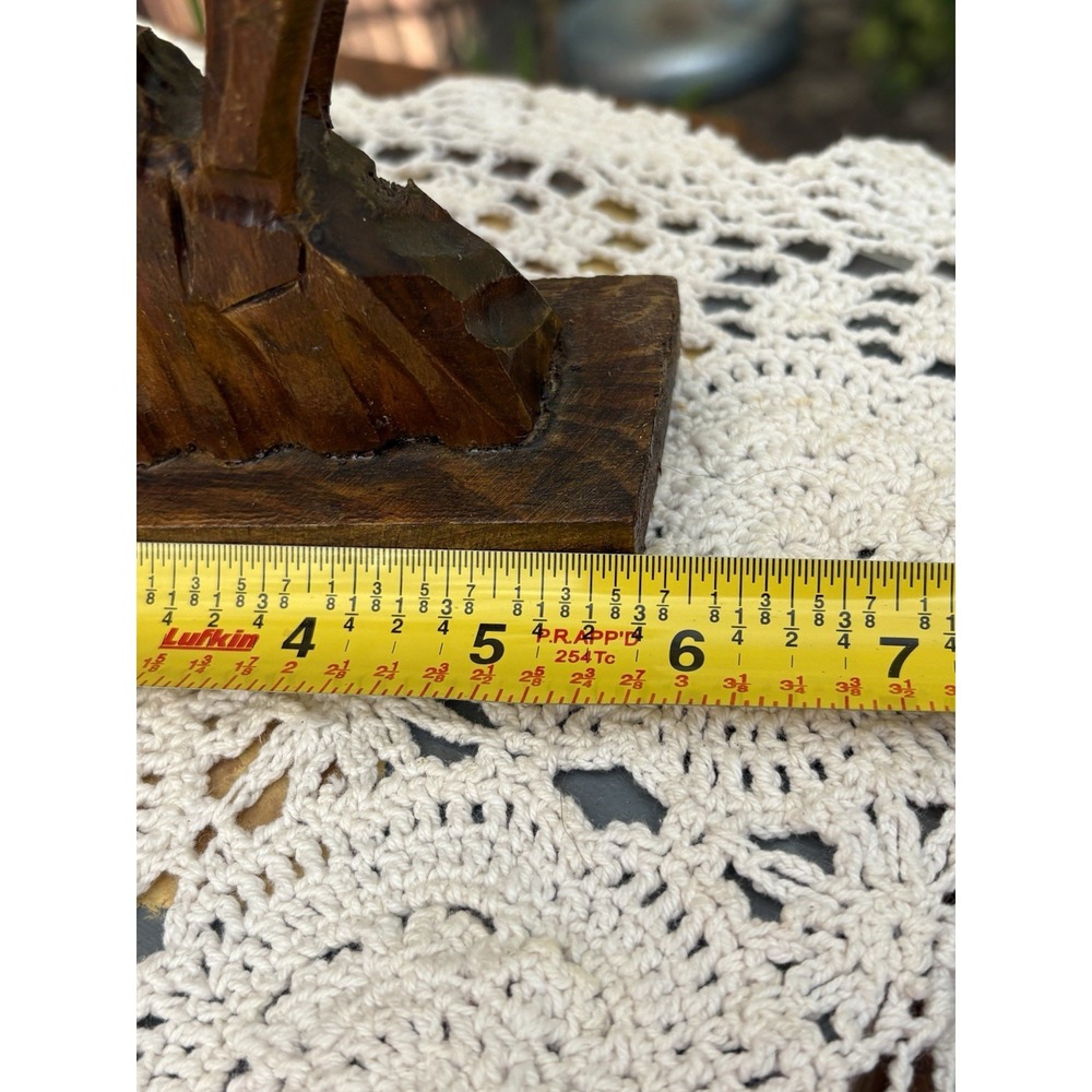 VTG Hand Carved Wooden Don Quixote on His Horse Rocinante Sculpture Folk Art 8" - Picture 8 of 8